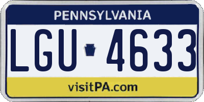 PA license plate LGU4633