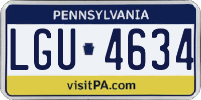 PA license plate LGU4634