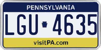 PA license plate LGU4635