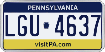 PA license plate LGU4637