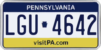 PA license plate LGU4642