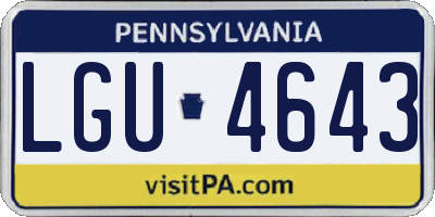 PA license plate LGU4643