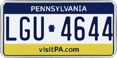 PA license plate LGU4644