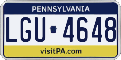 PA license plate LGU4648