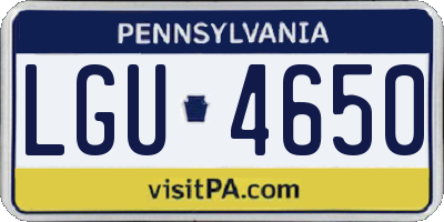 PA license plate LGU4650