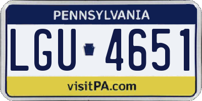 PA license plate LGU4651