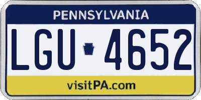 PA license plate LGU4652
