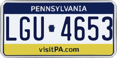 PA license plate LGU4653