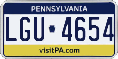 PA license plate LGU4654