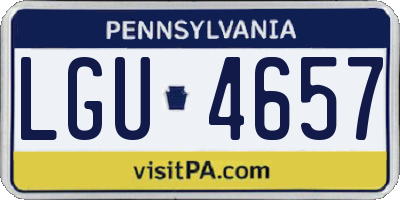 PA license plate LGU4657