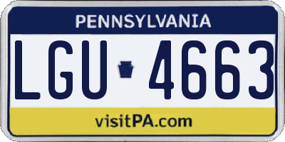 PA license plate LGU4663