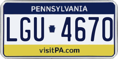 PA license plate LGU4670