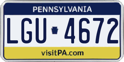 PA license plate LGU4672
