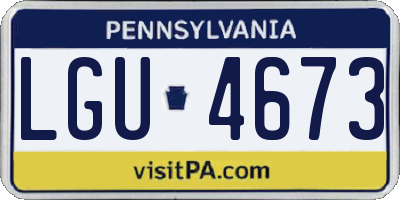 PA license plate LGU4673