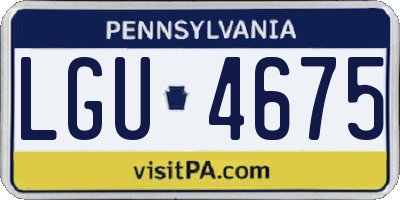 PA license plate LGU4675