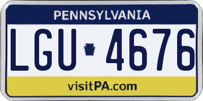 PA license plate LGU4676