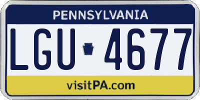 PA license plate LGU4677