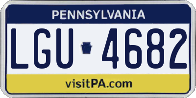 PA license plate LGU4682