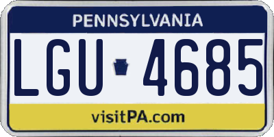 PA license plate LGU4685