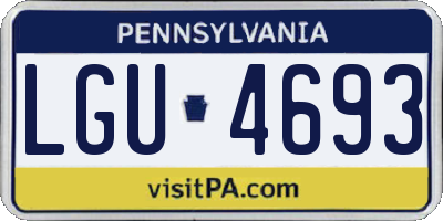 PA license plate LGU4693