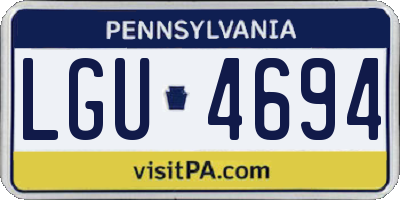PA license plate LGU4694
