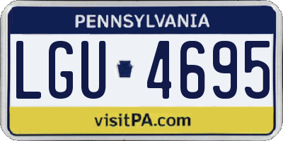 PA license plate LGU4695
