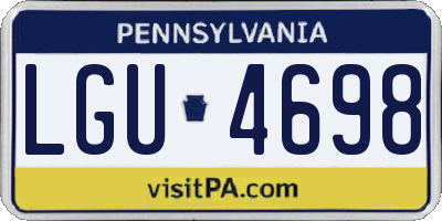 PA license plate LGU4698