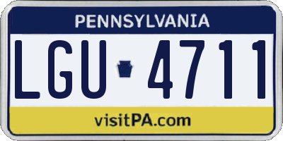 PA license plate LGU4711