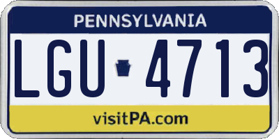 PA license plate LGU4713