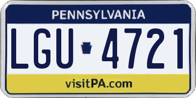 PA license plate LGU4721