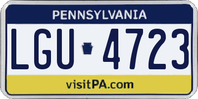 PA license plate LGU4723