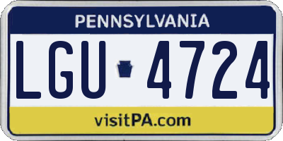 PA license plate LGU4724