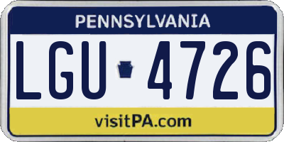 PA license plate LGU4726