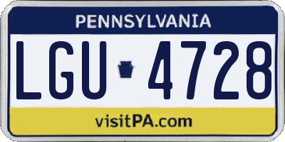 PA license plate LGU4728