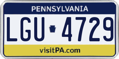 PA license plate LGU4729