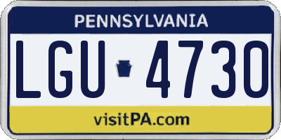 PA license plate LGU4730