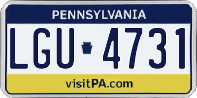 PA license plate LGU4731
