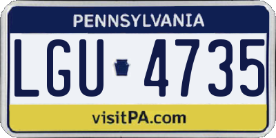 PA license plate LGU4735