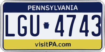 PA license plate LGU4743