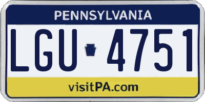PA license plate LGU4751