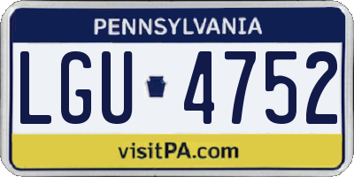 PA license plate LGU4752