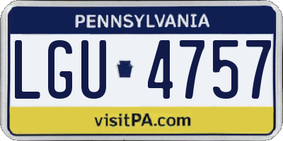 PA license plate LGU4757