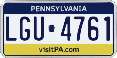 PA license plate LGU4761