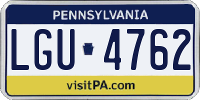 PA license plate LGU4762