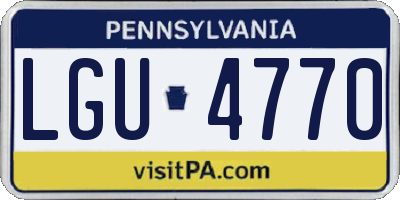 PA license plate LGU4770