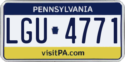 PA license plate LGU4771