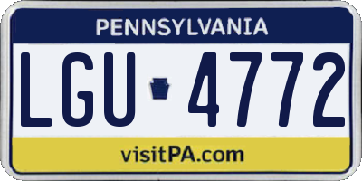 PA license plate LGU4772