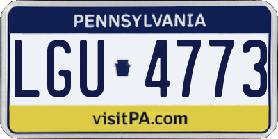 PA license plate LGU4773