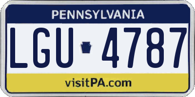 PA license plate LGU4787