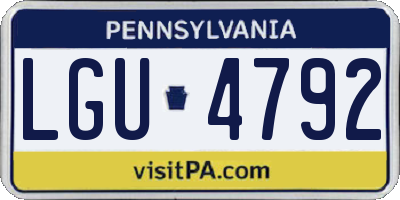 PA license plate LGU4792